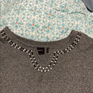 Rafaella Charcoal Knit Top